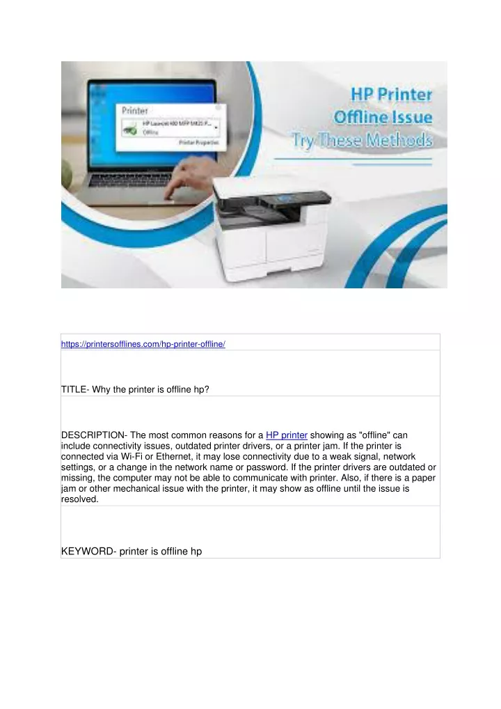 https printersofflines com hp printer offline