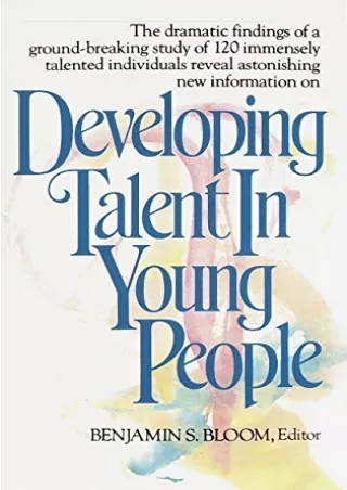 DOWNLOAD/PDF  Developing Talent in Young People
