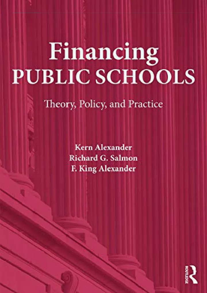 financing public schools theory policy