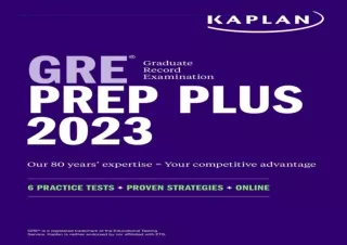 [PDF] GRE Prep Plus 2023, Includes 6 Practice Tests, Online Study Guide, Proven