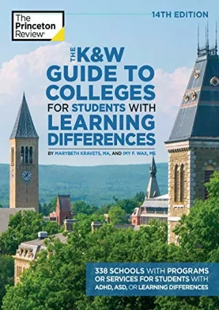 PDF/BOOK The K&W Guide to Colleges for Students with Learning Differences, 14th