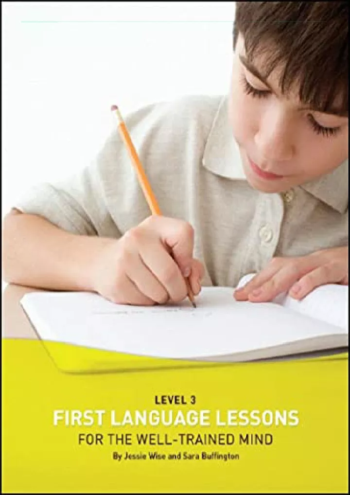 first language lessons level 3 student workbook