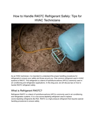 how to handle r407c refrigerant safely tips