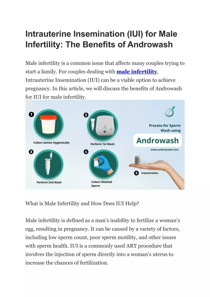 intrauterine insemination iui for male