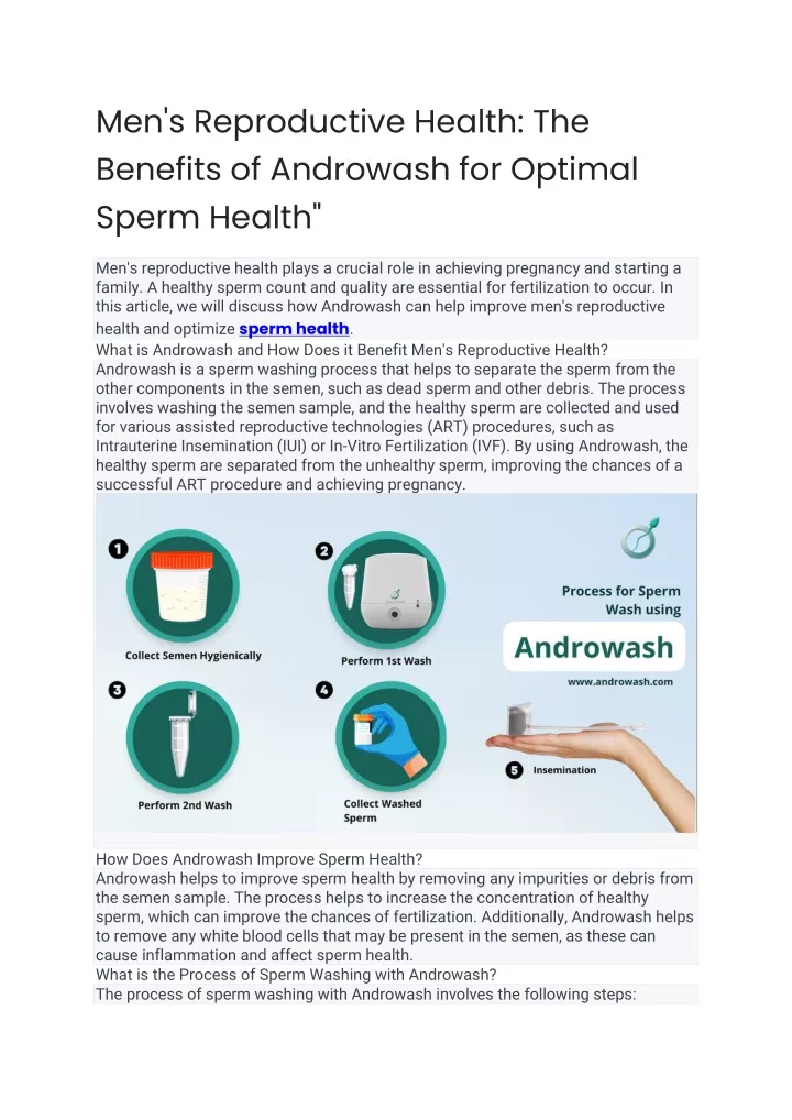 Ppt Mens Reproductive Health The Benefits Of Androwash For Optimal Sperm Health Powerpoint 2169