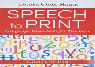 (PDF BOOK) Speech to Print: Language Essentials for Teachers ipad