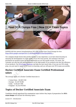 Real DCA Dumps Free | New DCA Exam Topics