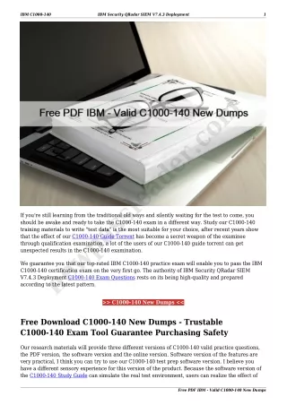 Free PDF IBM - Valid C1000-140 New Dumps