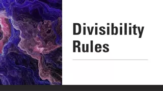 divisibility rules