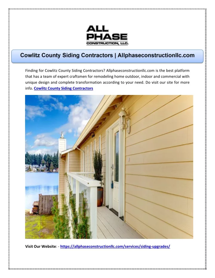 finding for cowlitz county siding contractors