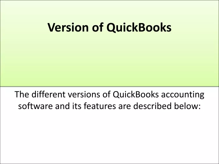 version of quickbooks