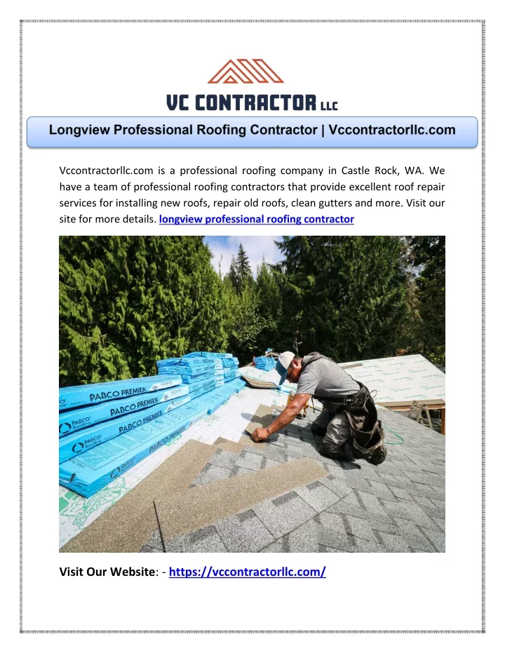 vccontractorllc com is a professional roofing