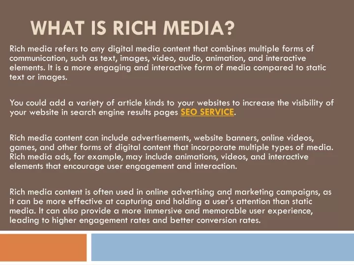 what is rich media