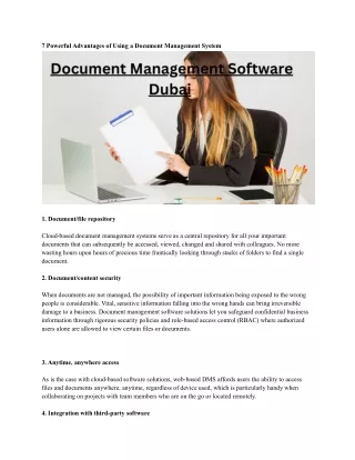 7 powerful advantages of using a document