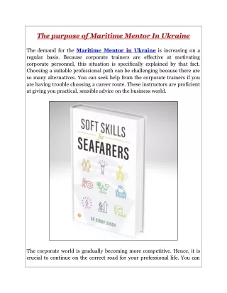 the purpose of maritime mentor in ukraine