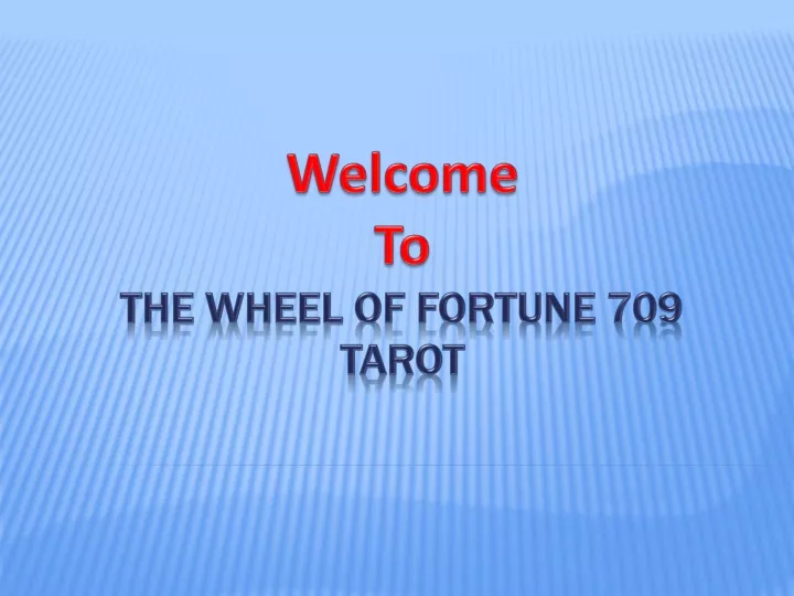 welcome to the wheel of fortune 709 tarot