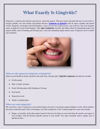 What Exactly Is Gingivitis?