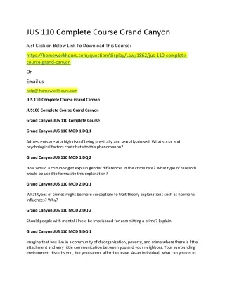 jus 110 complete course grand canyon