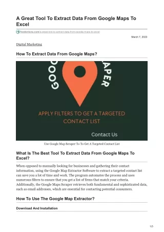 a great tool to extract data from google maps
