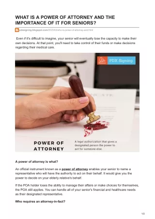 what is a power of attorney and the importance