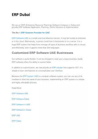 ERP Dubai