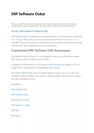 ERP Software Dubai
