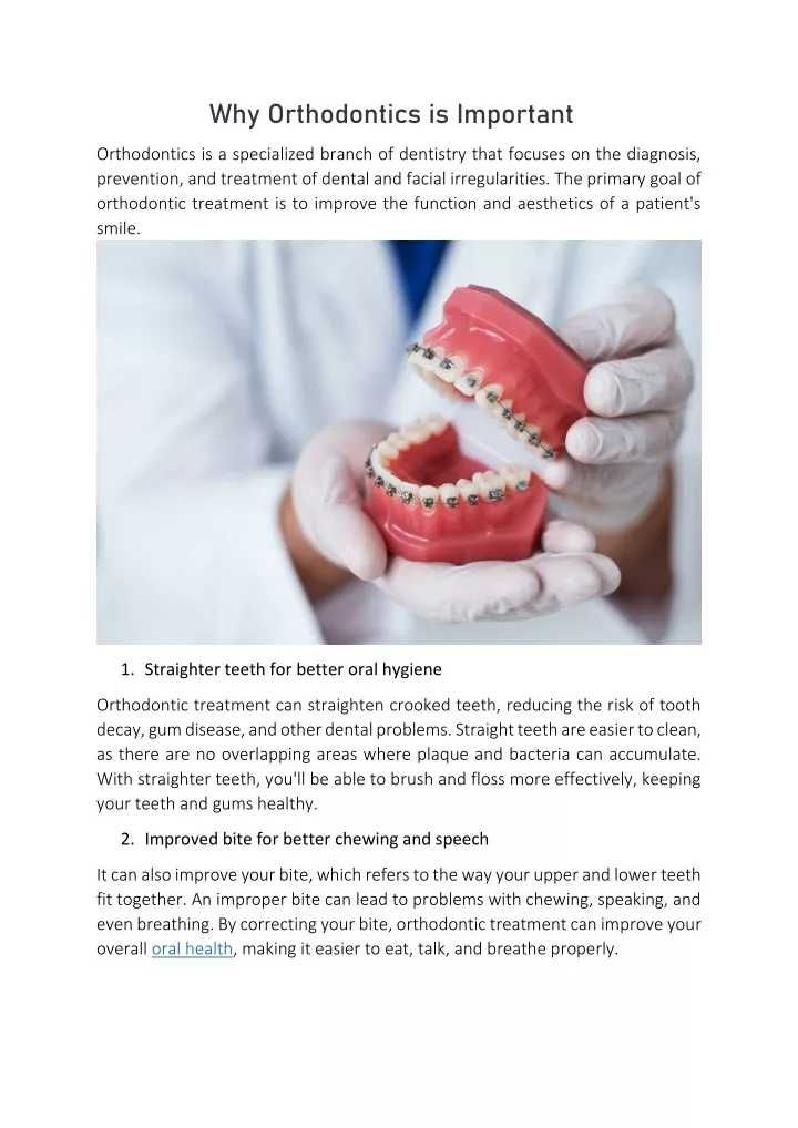 why orthodontics is important