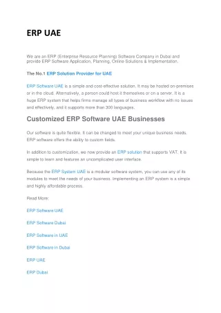 ERP UAE