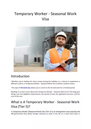 temporary worker seasonal work visa