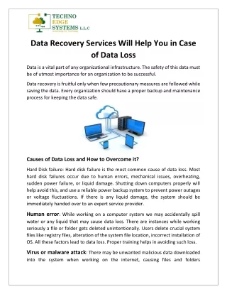 data recovery services will help you in case