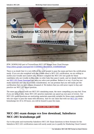 salesforce mcc 201