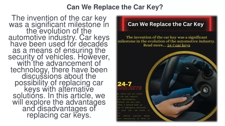 can we replace the car key