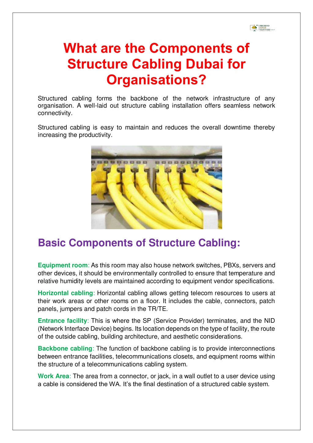 PPT - What are the Components of Structure Cabling Dubai for ...