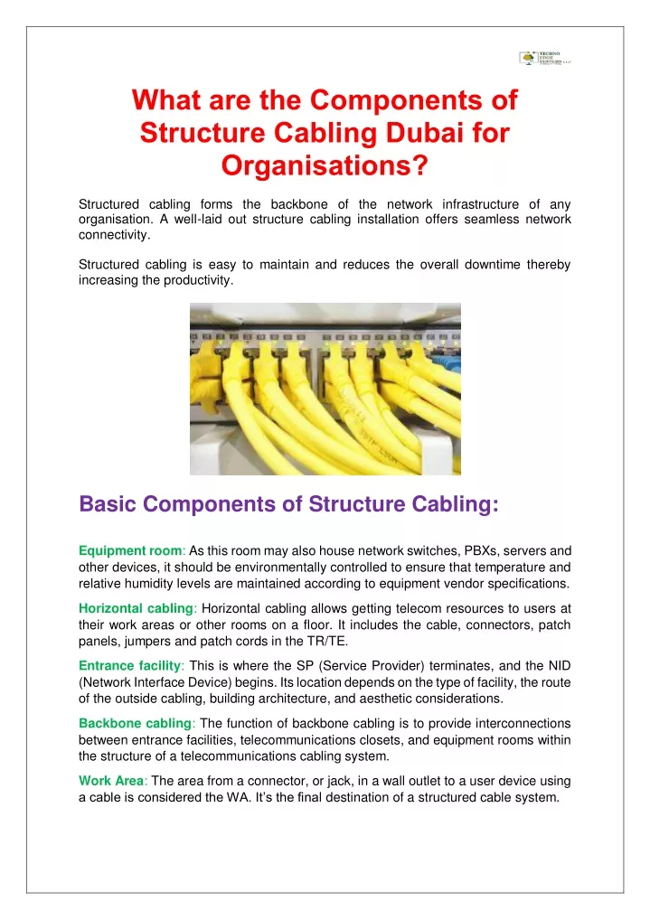 what are the components of structure cabling