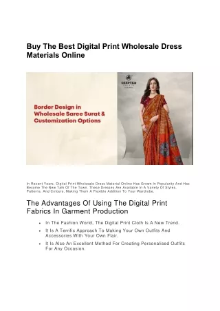 Buy The Best Digital Print Wholesale Dress Materials Online