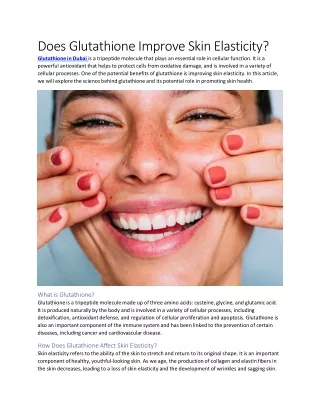 does glutathione improve skin elasticity