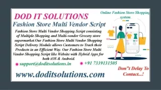 Best Fashion Store Multi Vendor System - Readymade Clone Script