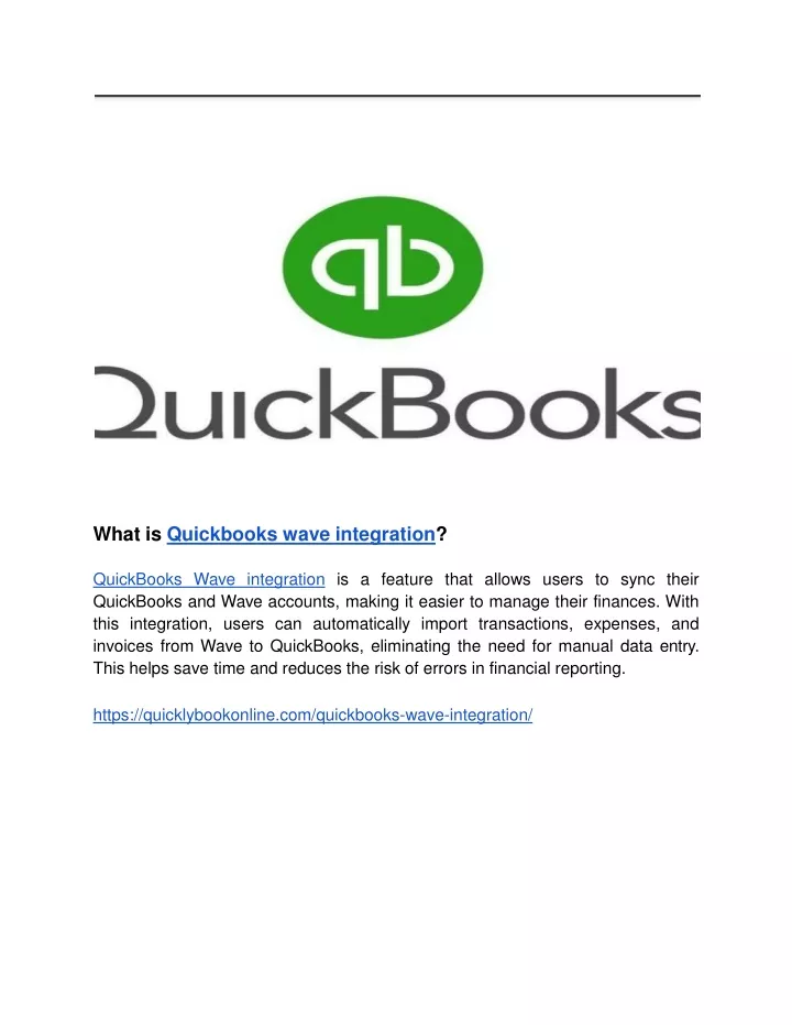 what is quickbooks wave integration quickbooks