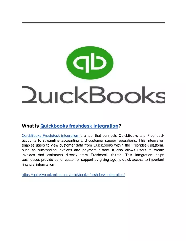 what is quickbooks freshdesk integration