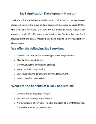 saas application development houston