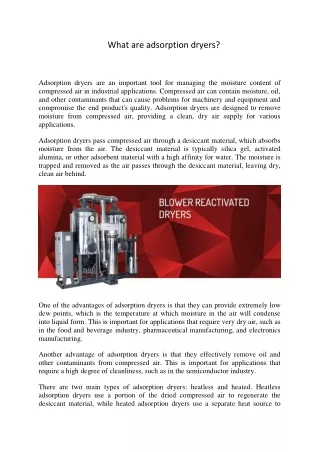what are adsorption dryers