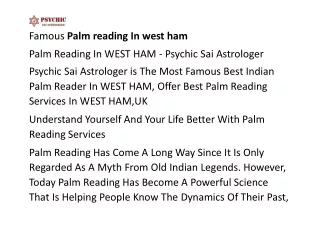 famous palm reading in west ham palm reading