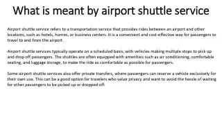 What is meant by airport shuttle service