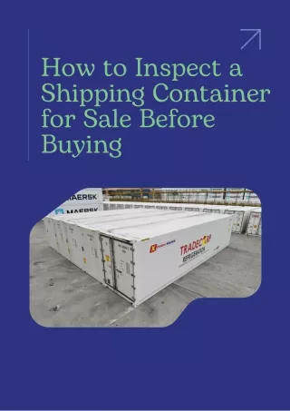 How to Inspect a Shipping Container for Sale Before Buying