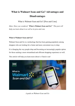 what is walmart scan and go advantages and