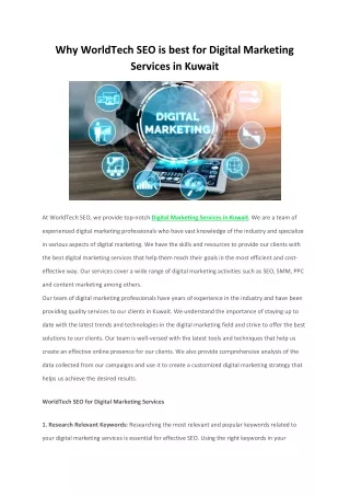 why worldtech seo is best for digital marketing