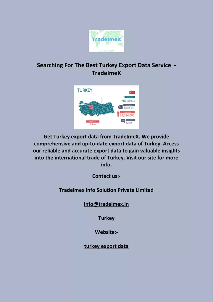 searching for the best turkey export data service