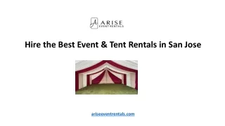 Hire the Best Event & Tent Rentals in San Jose