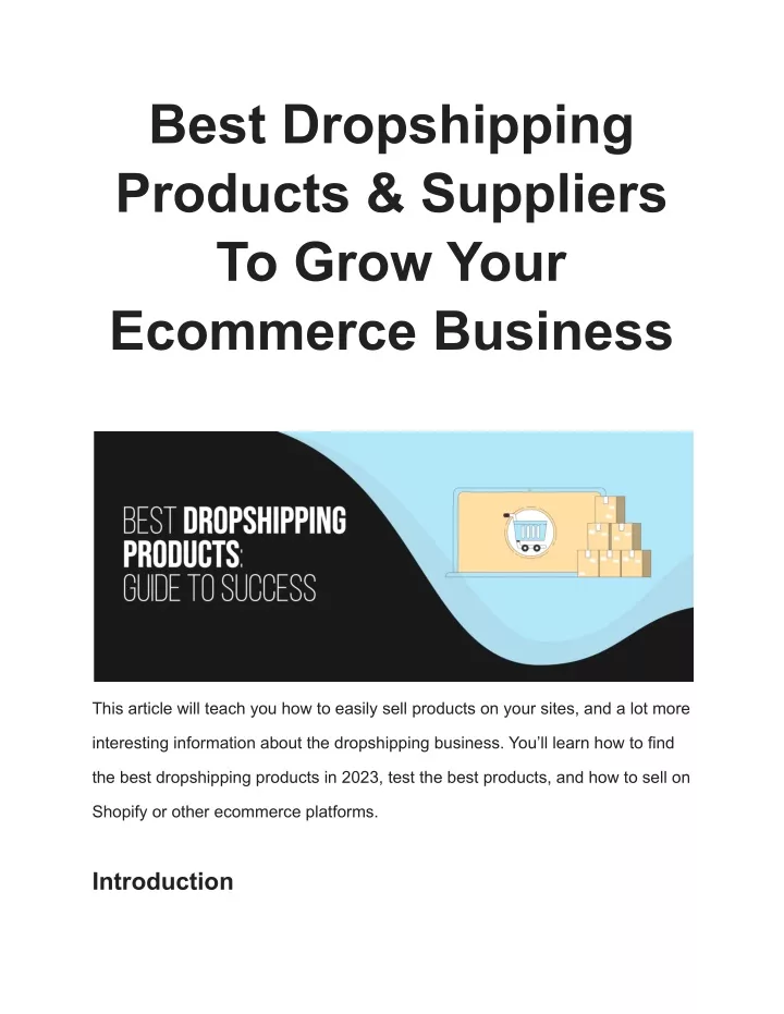 best dropshipping products suppliers to grow your
