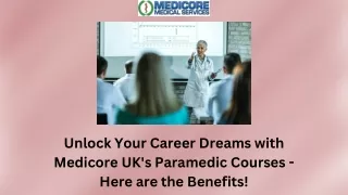 Unlock Your Career Dreams with Medicore UK's Paramedic Courses